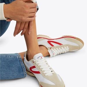 Tretorn and Draper James Red and White Athletic Sneakers